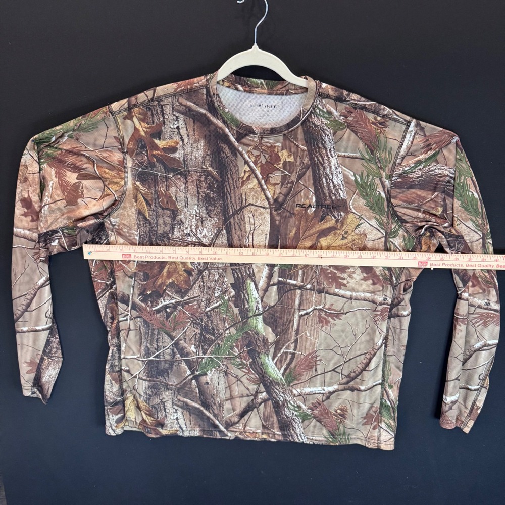 Realtree AP Camo Long Sleeve Performance Shirt Mens XL Camouflage Hunting Tee - Picture 4 of 9